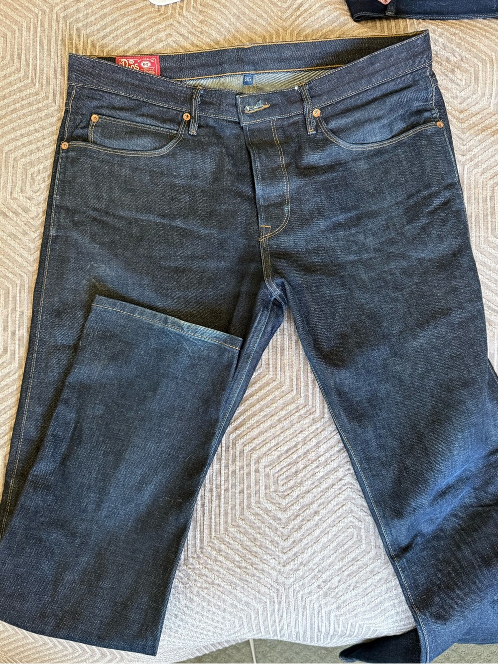 Men's Dark Blue Denim Jeans - Classic Straight Fit